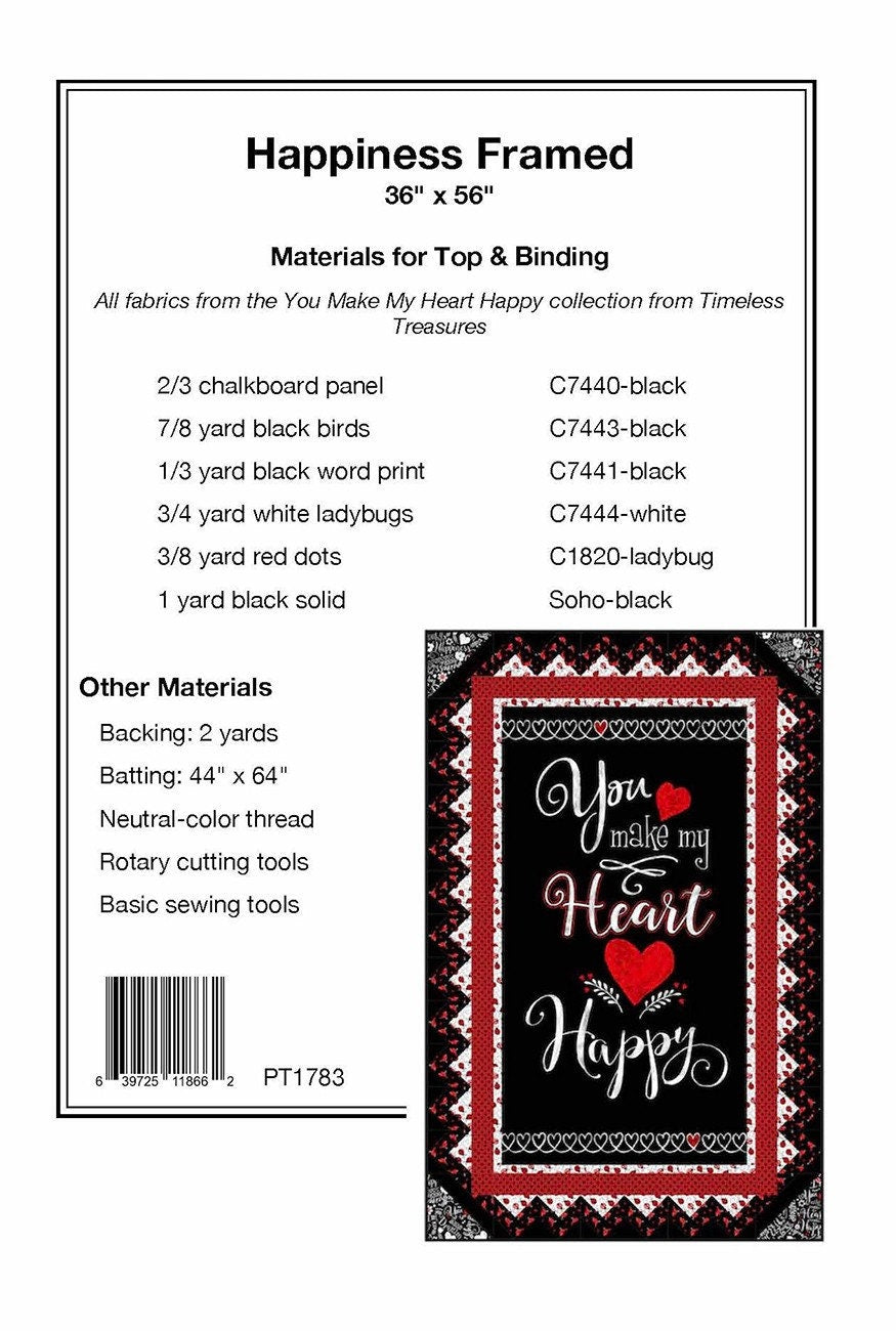 Timeless Treasures Quilt Kit You Make My Heart Happy QUILT KIT by Pinetree County, Timeless Treasures Cotton Fabric, Ladybug Quilt Kit, Ladybugs & Red Birds Quilt