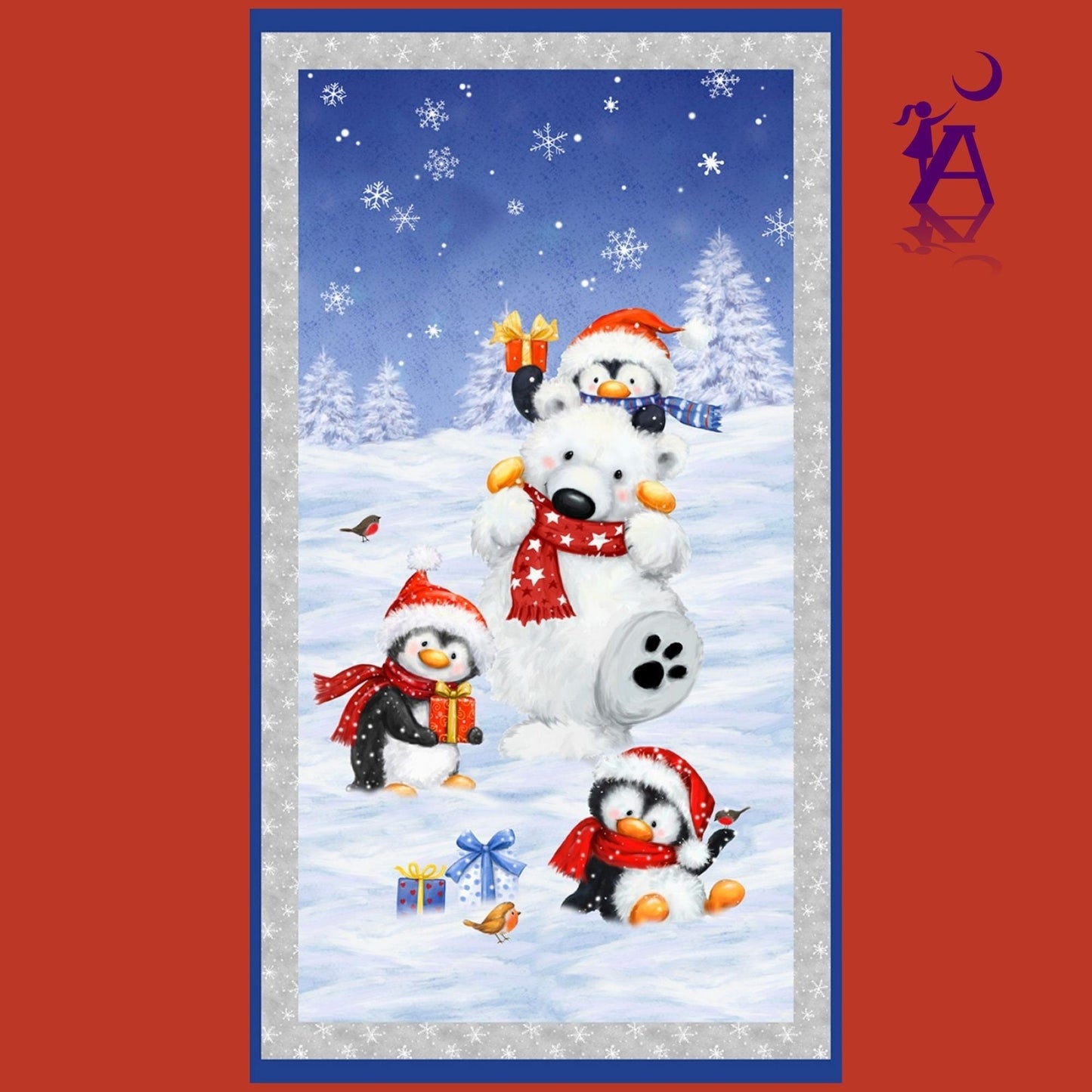 Wilmington Prints Fabric Snow What Fun Wilmington Prints Cotton Fabric 9 pc with Panel Bundled Fabric