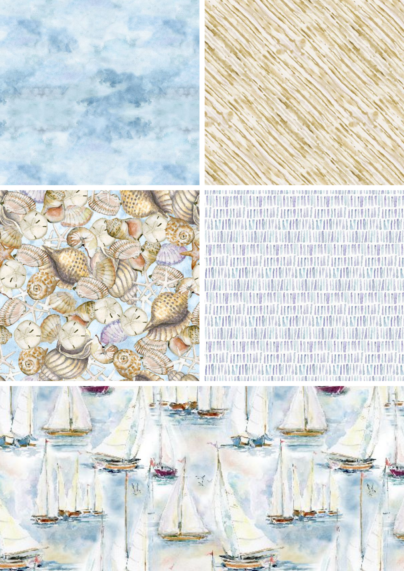 Wilmington Prints precut Copy of Coastal Sanctuary 10” squares by Susan Winget for Wilmington Prints, 10 Karat Crystals Precut Fabric