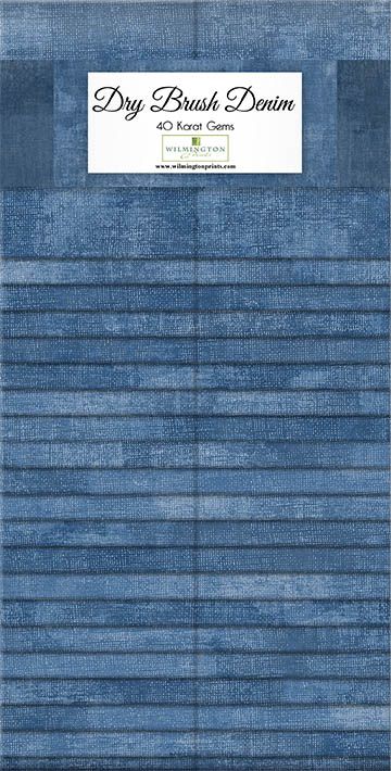 Wilmington Prints precut Dry Brush DENIM by Wilmington Prints 2-1/2" Strips (40 strips per package) -Coordinate for Coastal Sanctuary